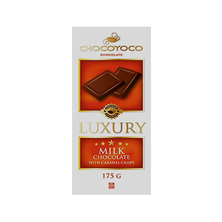 Milk chocolate 'Chocoyoco' 175g. with caramels chips