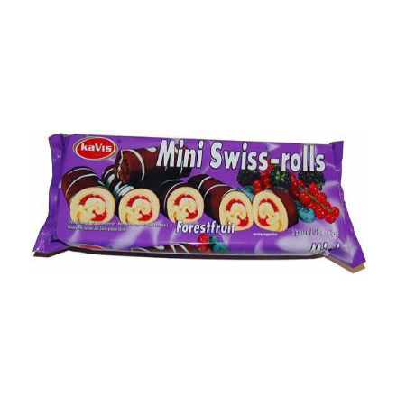 Mini Swiss Rolls  'KAVIS' Wild berry in cocoa glaze 175g