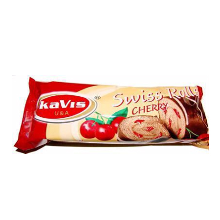 Swiss Rolls  'KAVIS'  Cherry in cocoa glaze 150g