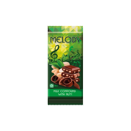 Melody' milk chocolate-like with nuts bar 80g