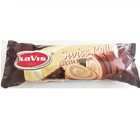 Swiss Rolls  'KAVIS' Chocolate  striped with cocoa glaze 150g