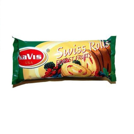 Swiss Rolls  'KAVIS' Wild berry  striped with cocoa glaze 150g