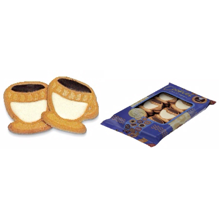 LUX Shortcrust pastry cookies 'Mugs' with creamy, cocoa creams and sugar 200g