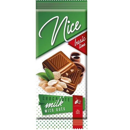 Milk chocolate 'NICE' 80g. with nuts